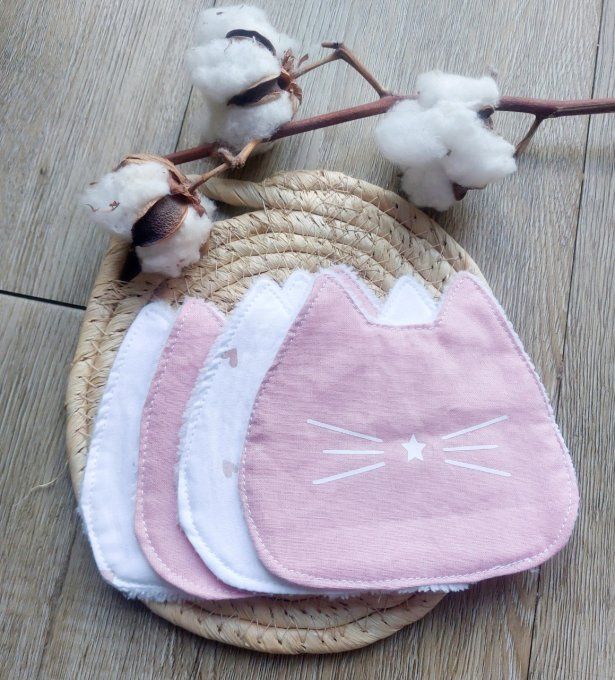 Lingettes Démaquillantes  Chat rose coeur