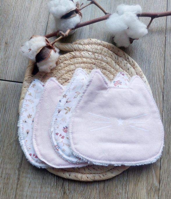 Lingettes Démaquillantes  Chat rose 